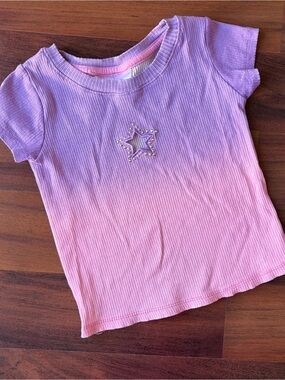 Extremely Me Ombre Star Top & Faded Glory Denim Star Shorts‎ Set Kids Size 6X